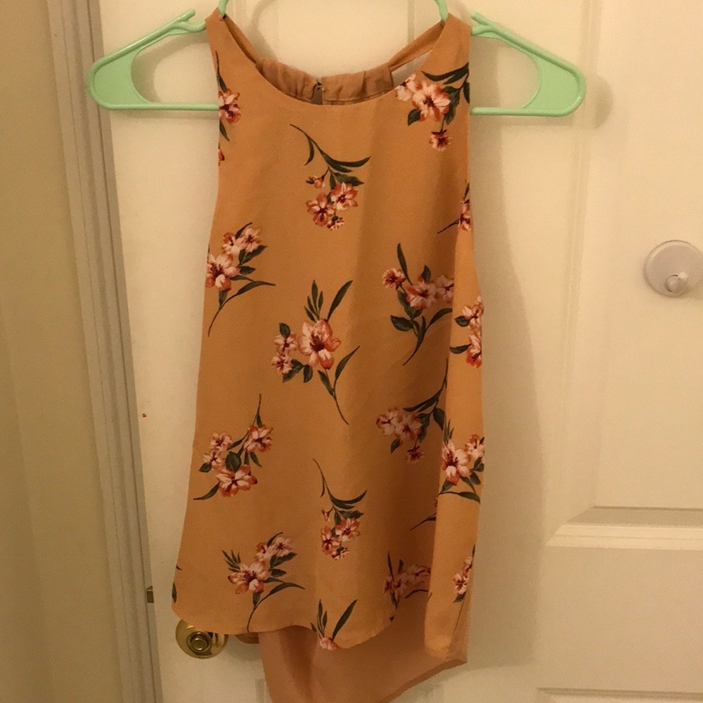 Size Small Tan Floral Silky Forever 21 Tank top